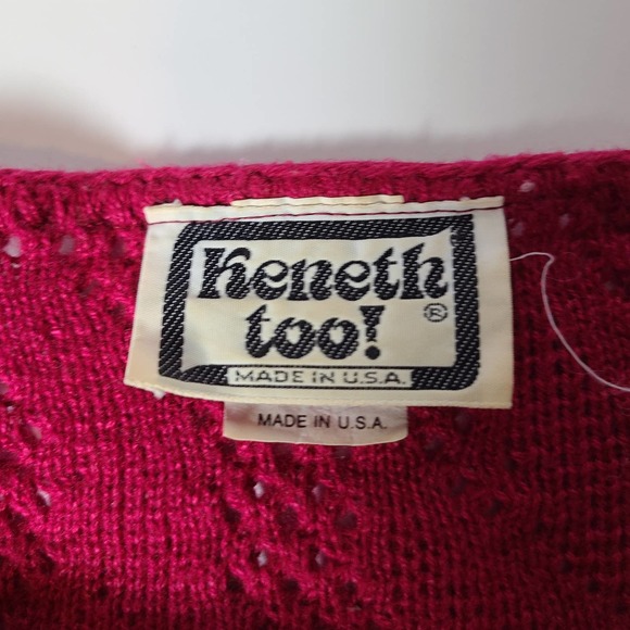 Pink Vintage 80s 90s Retro Knit Sweater Vest Short Sleeve Sweater Top - Picture 5 of 6